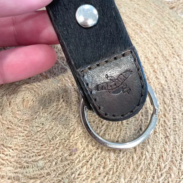 FreeBird by Steven Keychain Leather Calfhair Key Holder Black - Image 3