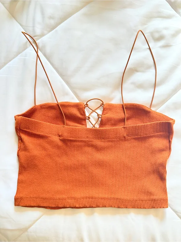 Intimately by Free People Lola Lace Up Crop Top – Copper – S - Image 4