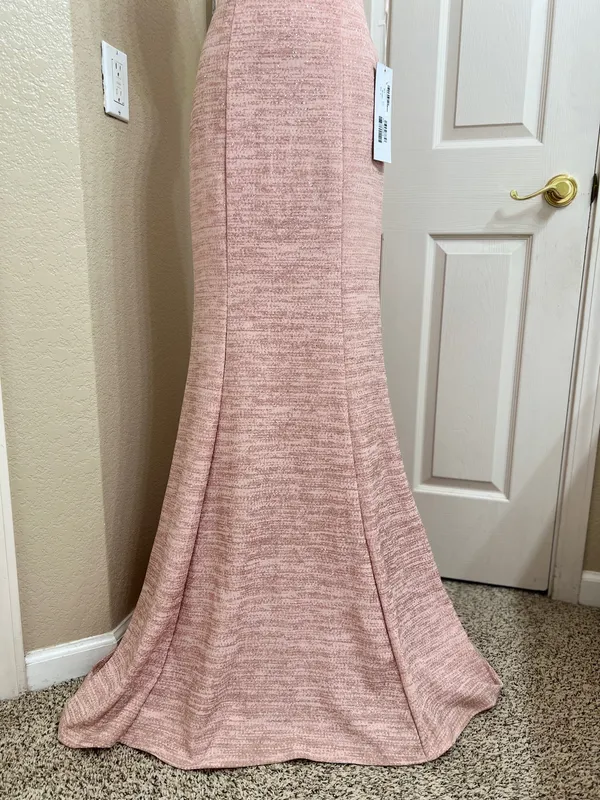 NWT Jovani 45811 Glitter Plunging V-Neck Mermaid Prom Gown Rose Gold Size 2 - Image 4