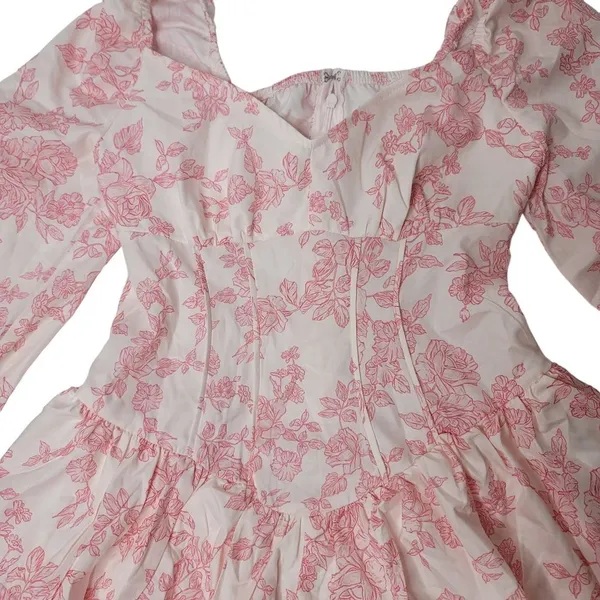 flouncy ruffly girly tiered off the shoulder corset style long sleeve dress xs - Image 5