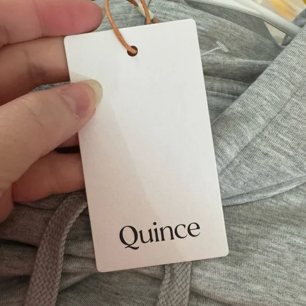 NEW Quince SuperSoft Fleece Pullover Hoodie Women’s Medium Light Athletic Gray - Image 4