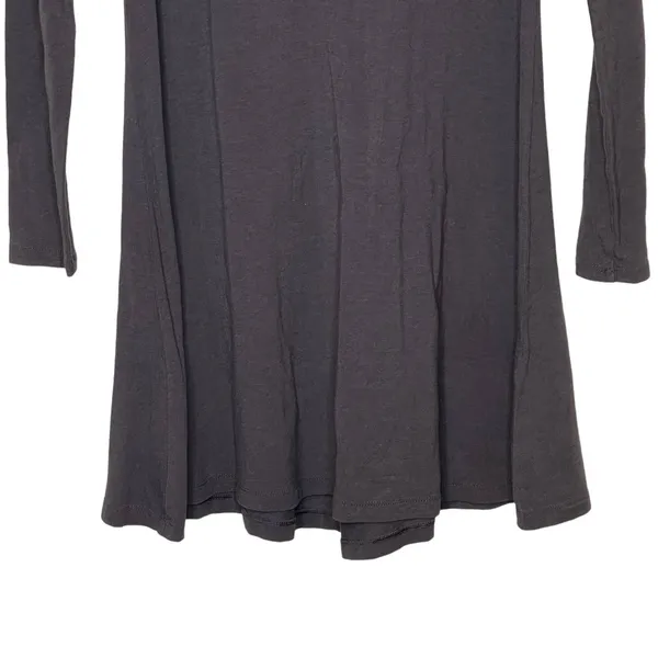 Express Women's T-Shirt Dress Long Sleeve Fit &‎ Flare Stretch Crewneck Gray XS - Image 5