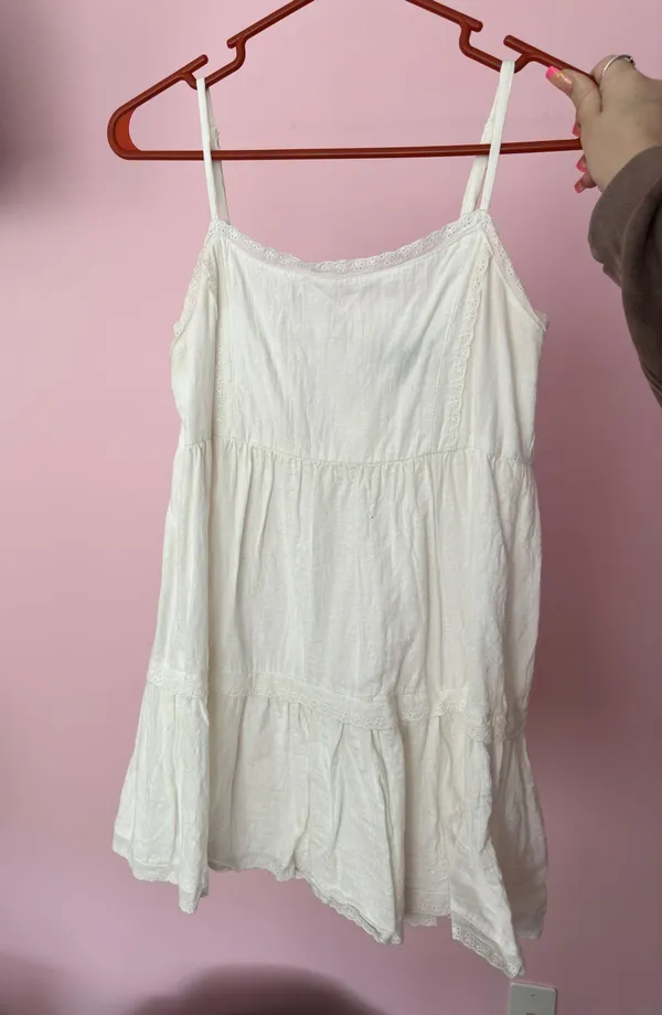 Kendall & Kylie White Scallop Babydoll Mini Dress - Image 5
