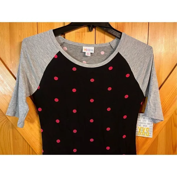 LuLaRoe Julia Dress Womens Black Red Polka Dot Midi Shirt Dress Size XXS nwt (33 - Image 3