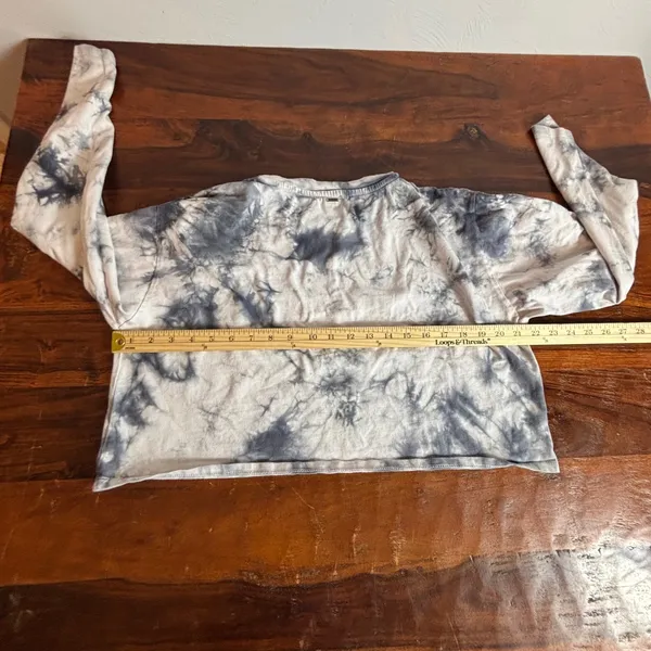 ONeill Womens Blue White Tie Dye Cropped Long Sleeve T-Shirt Size L‎ Relaxed Fit - Image 6
