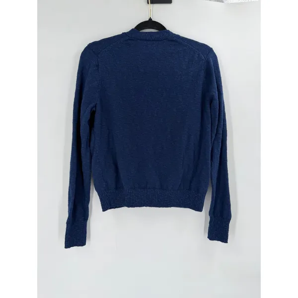 J.Crew Cardigan Sweater Women M Blue V-Neck Button Front AB050 Preppy Classic‎ - Image 6