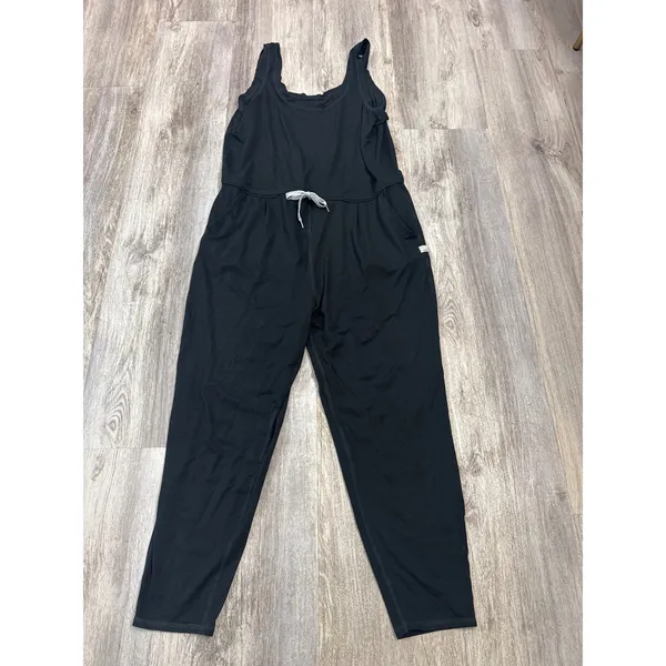 Vuori Women Black Lux Jumpsuit Size Large Racerback Drawstring Jogger Active - Image 3