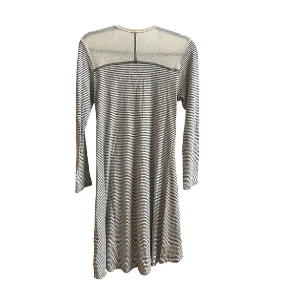 By Together Cardigan Women S Cream Striped Longline Boho Pockets RJ950 Button Up - Image 5