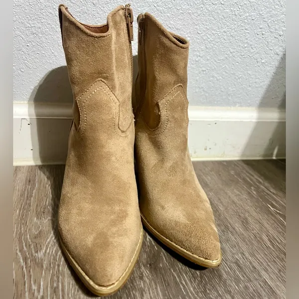 Mi.iM. Bohemian Western Suede Booties Size 6 Tan - Image 3