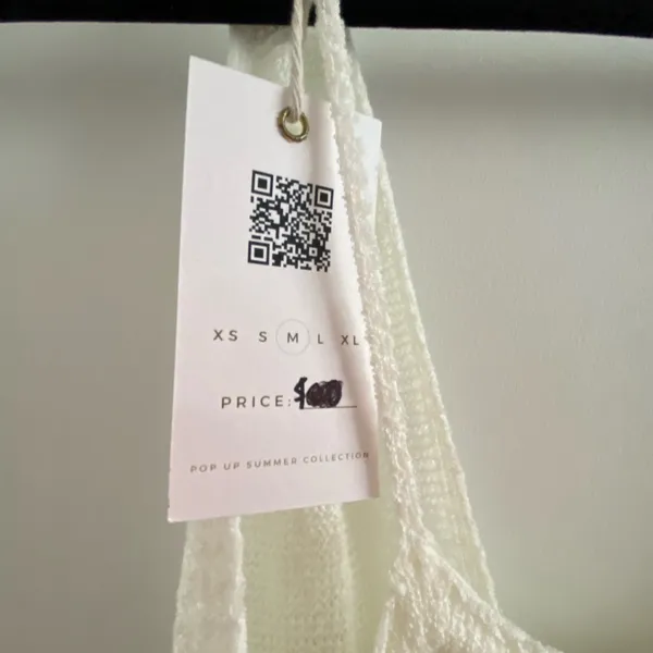White Knit Halter Maxi Dress Size Medium New With Tag - Image 4