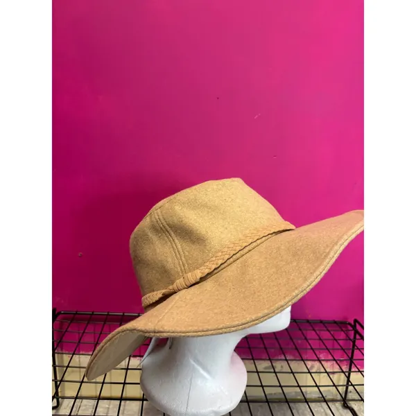 Universal Threads Tan Wide Brim Fedora Hat Camel Felt Boho Style - Image 2