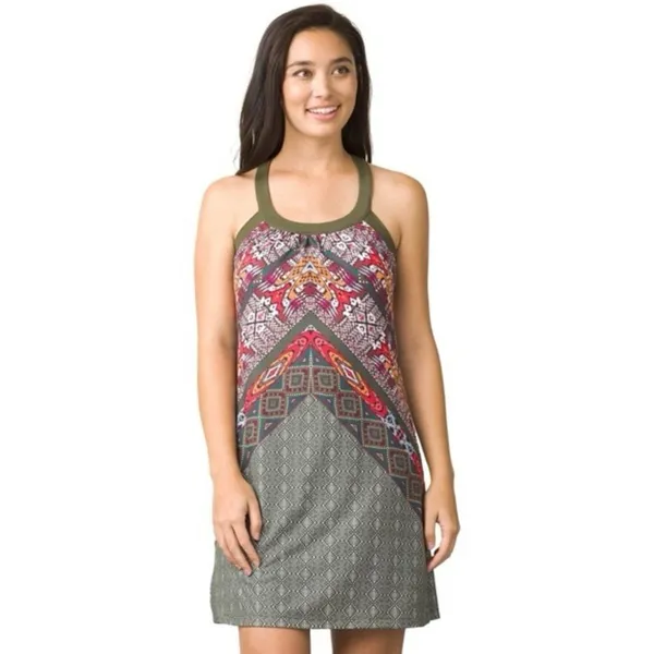 prAna Cantine Halter Active Dress L Cargo Marrakesh Olive Green Shelf Bra Sporty - Image 3