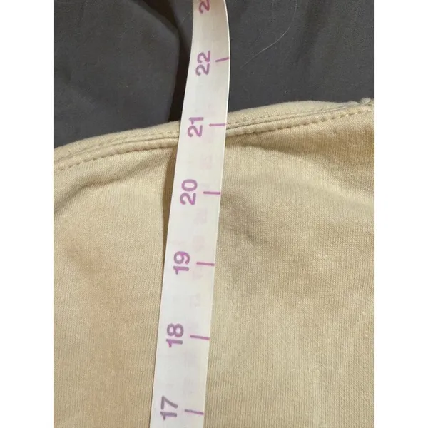 Pull & Bear Size XL Beige‎ Tan Cropped Long Sleeve Crew Neck Sweatshirt Women - Image 5