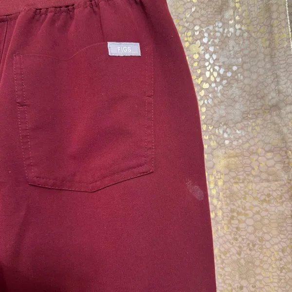FIGS Burgundy Maroon Zamora Jogger Pants Casma Pocket Scrub Top Set XS/XXS - Image 8