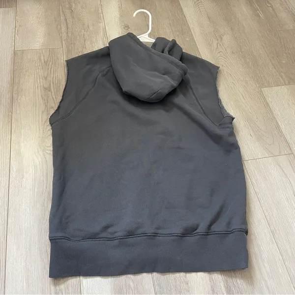 TNA Sleeveless Hoodie Jacket boyfriend full zip womens Gray (xxsmall) athleisure - Image 4