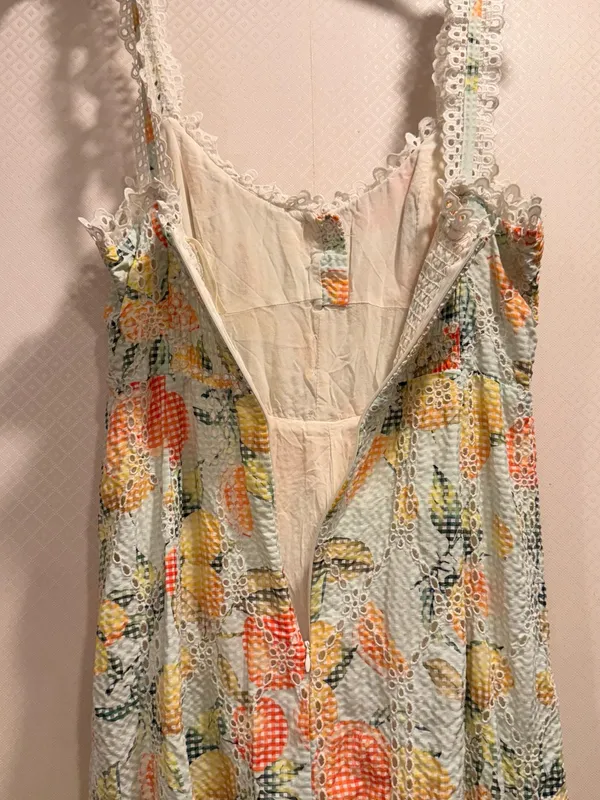 Anthropologie White Ruffled Eyelet Floral Embroidered Dress - Image 11
