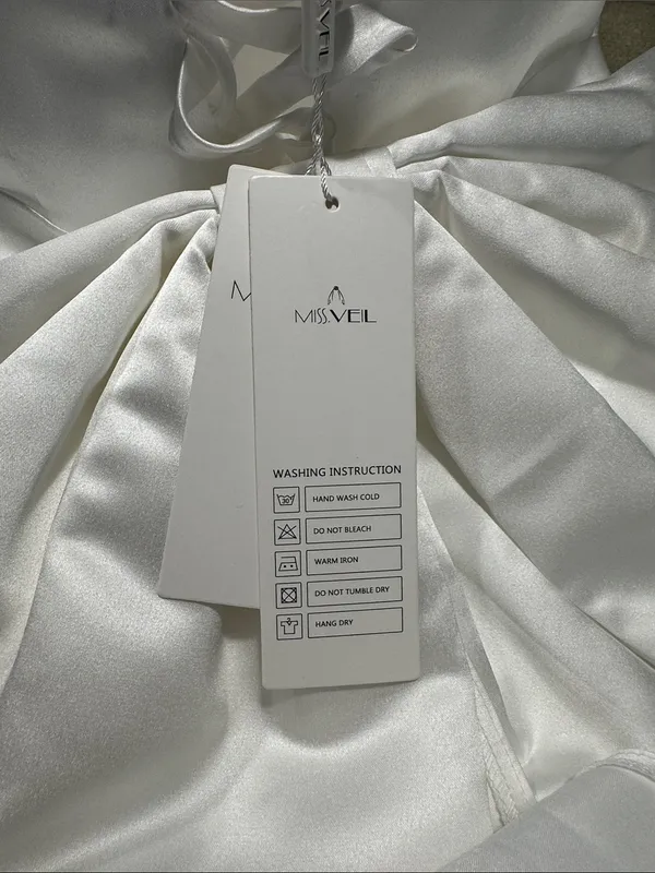 Miss Veil Strapless Fitted Wedding Dress with Removable Bow Train White NWT - Image 7