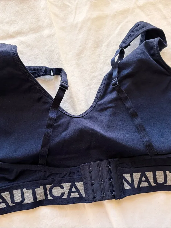 Nautica Navy Logo Elastic Bralette - Image 2