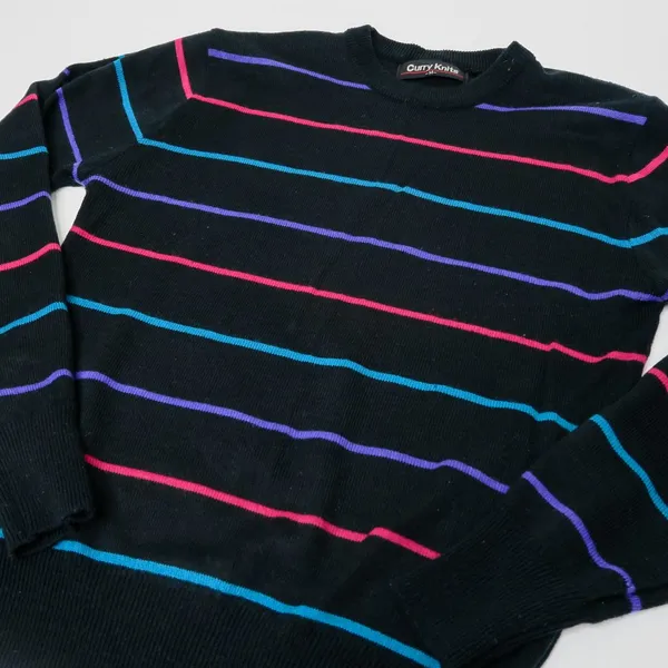 Vintage 70s Curry Knits Striped Sweater - Image 4