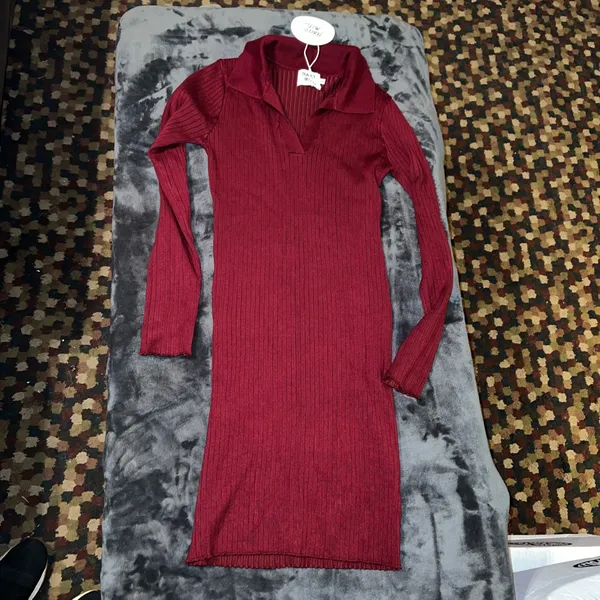 Princess Polly Penelope Long Sleeve Mini Dress in Burgundy Size M/L New with tag - Image 5