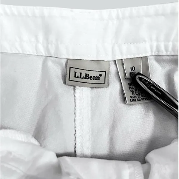 L.L. Bean Women's Mid-Rise‎ Wide-Leg Ankle White Utility Pants Casual Modern - Image 7