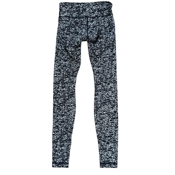 Lululemon Wunder Under Leggings‎ Pant III Womens Size 4 Iced Wave White Black - Image 4