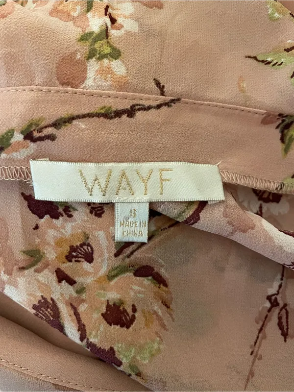 Wayf Pink Floral Ruffle Midi Wrapped Dress Small - Image 6