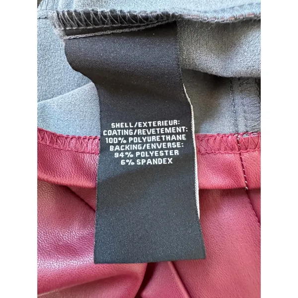 7 for All Mankind Burgundy Faux Leather Tank Top - Image 6