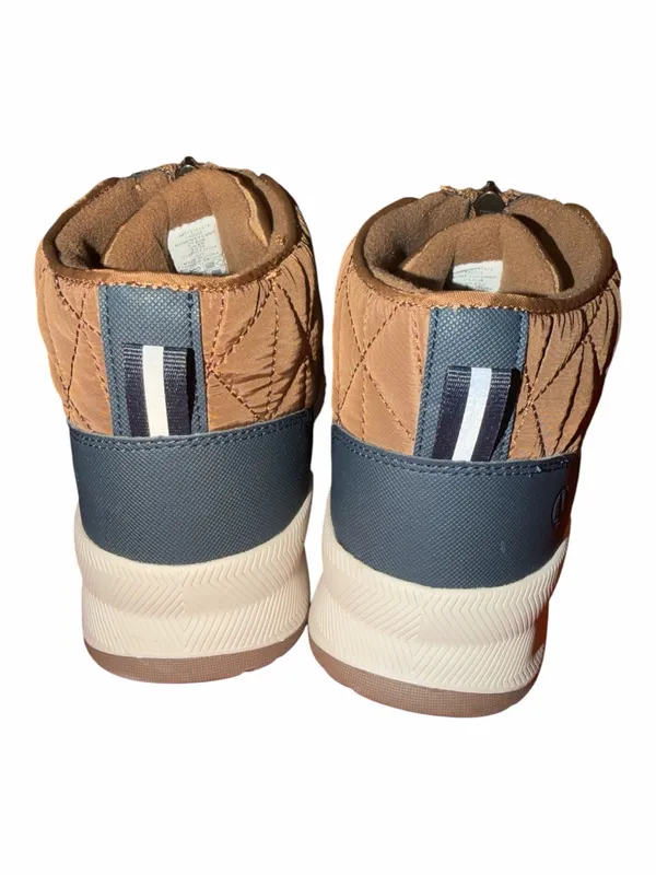 Lands' End Quilted Tan and Black Zip-Front Women's Winter Rain Boots - Image 3