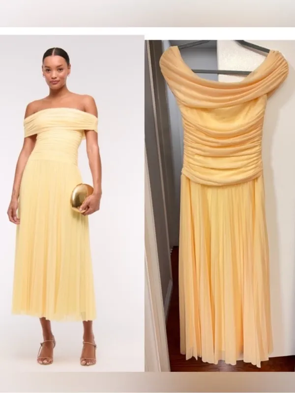 Abercrombie & Fitch -Giselle Drop-Waist Mesh Maxi Dress, M - Image 2