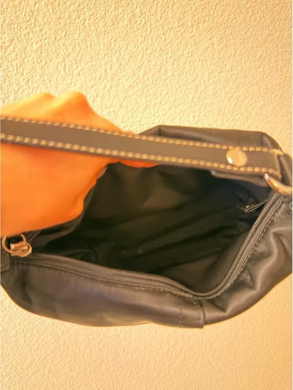 Coach Hamptons Black Satin Nylon Mini Baguette Shoulder Bag - Image 4