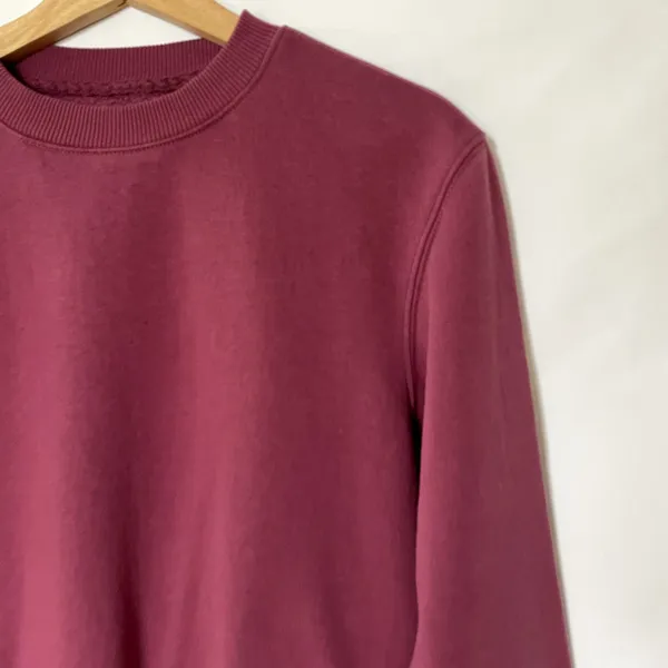 Goodfellow‎ & Co pink crewneck fleece lined sweater men's size S cotton blend - Image 2