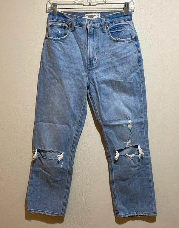 Abercrombie & Fitch SHORT The Ankle Straight Ultra High Rise Jeans Size 26/2S - Image 5