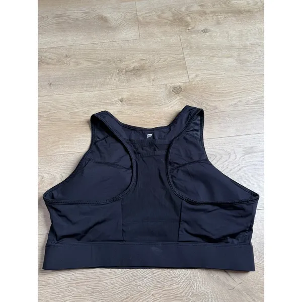 EUC Womens Fabletics Black‎ Trinity High Impact Sports Bra 2X 18-20 Back Pocket - Image 2