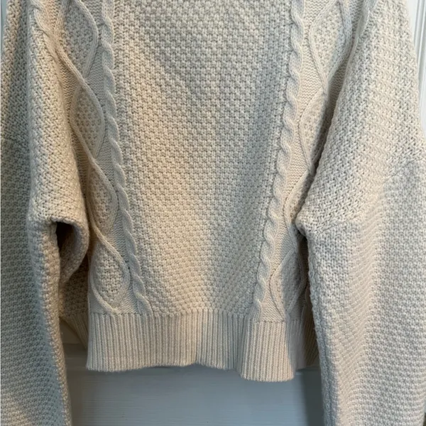 Altar'd State Cream Cable Knit Sweater - Image 5