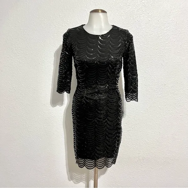 Lulu’s Star Dust Black Sequin Bodycon Dress Size XS - Image 8