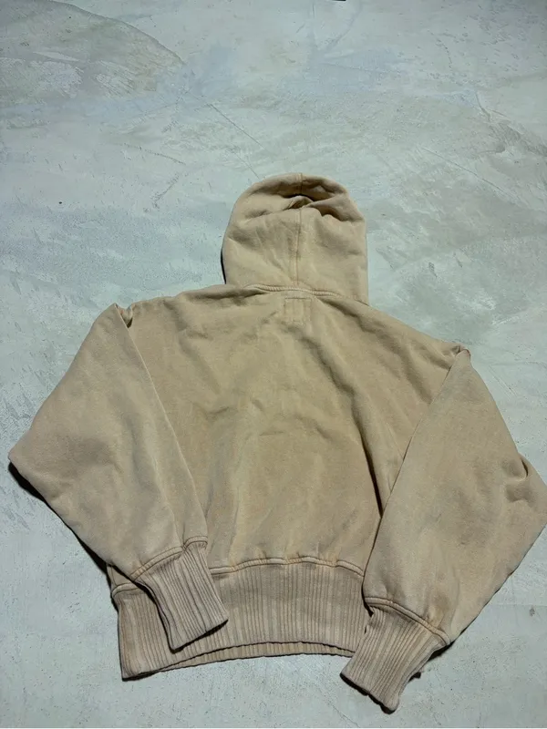 Aerie Embroidered bow Logo Beige Hooded Sweatshirt small - Image 7