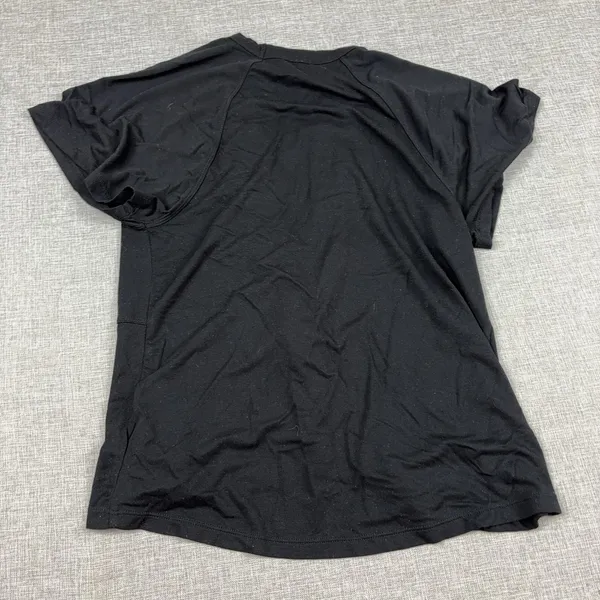 Free People Shirt Womens XS Black Twist Front Short Sleeve Jersey Relaxed Top - Image 9