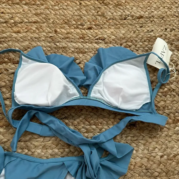 BLUE RUFFLE BIKINI SET Size L - Image 2