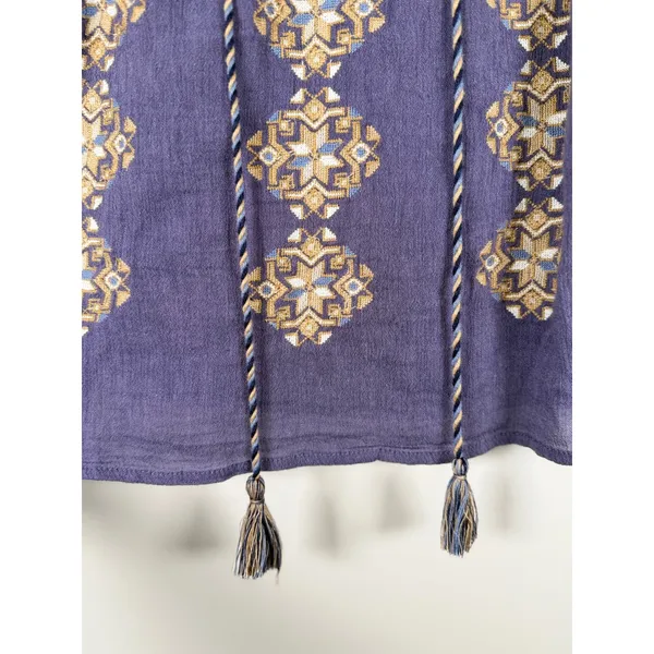 Denim‎ & Supply Ralph Lauren Purple Embroidered Boho Tassel Camisole Top Small - Image 3