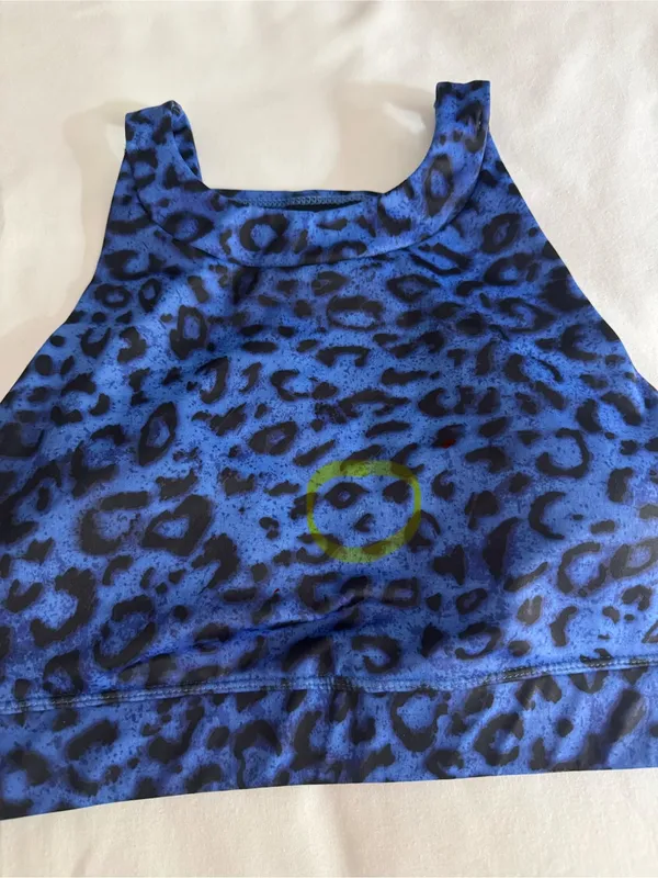 CXIX Blue Leopard NYX Sport Bra Polewear Cutout Strappy Pole Top S M - Image 7