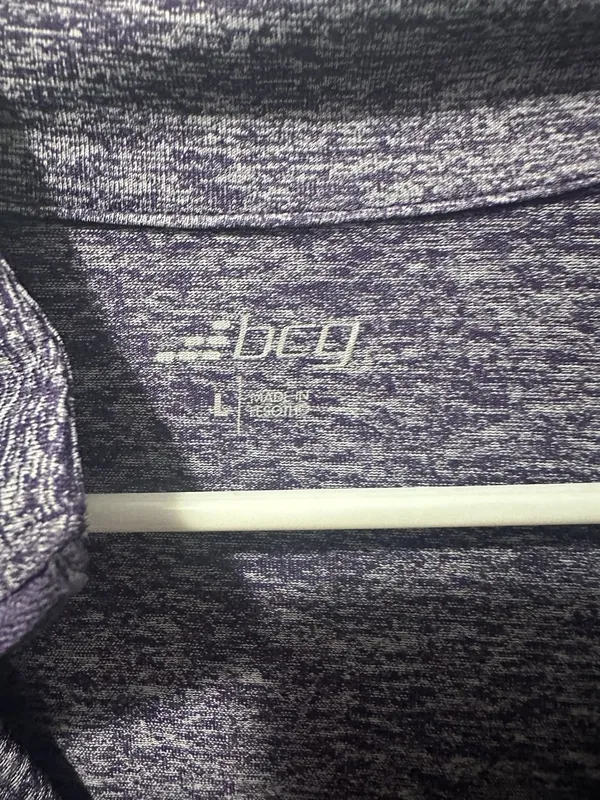 BCG Women's Activewear 1/4‎ Zip Mock Neck Long Sleeve Heathered Purple L - Image 2
