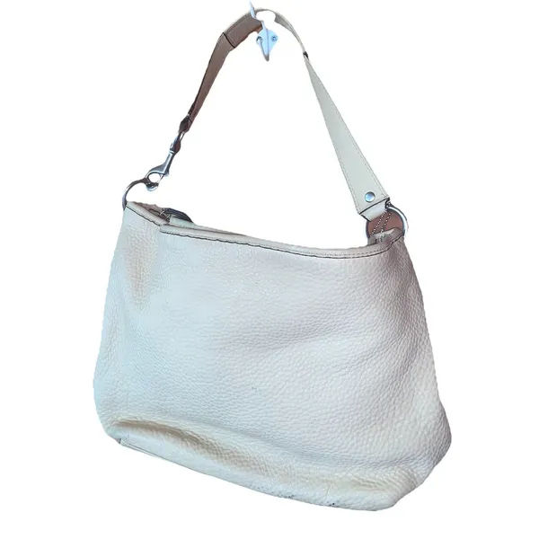 COACH Sarah Pebbled Hobo Purse Shoulder Hand Bag Beige Off White J0885-F13094 - Image 3