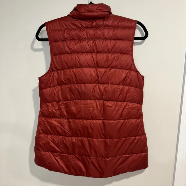 REI Womens Down Puffer Vest 650 2.0 Orange Cabin Wood Size Small Water Repellent - Image 2