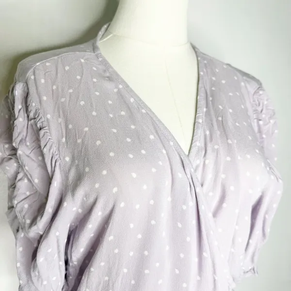 Abercrombie & Fitch Purple Puff Sleeve Wrap Blouse Size XL NwT - Image 3