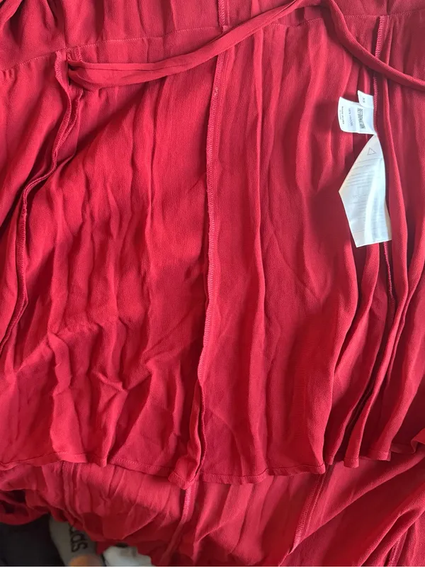 Reformation Winslow Red Wrap Maxi Dress with Tie Waist - Image 9