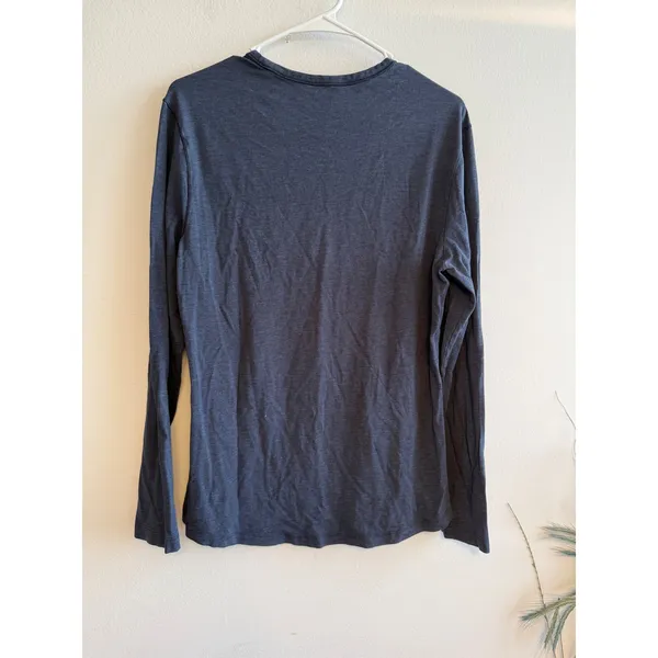 Lululemon Womens Long Sleeve Crewneck Athletic‎ Top Heathered Navy Blue 2704 - Image 2