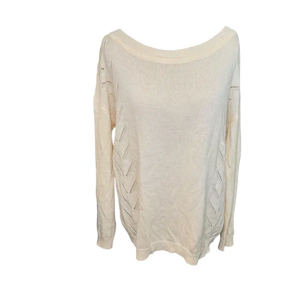 Lulus Cream Knit‎ Sweater Women's Small Long Sleeve Round Neck Casual - Image 3