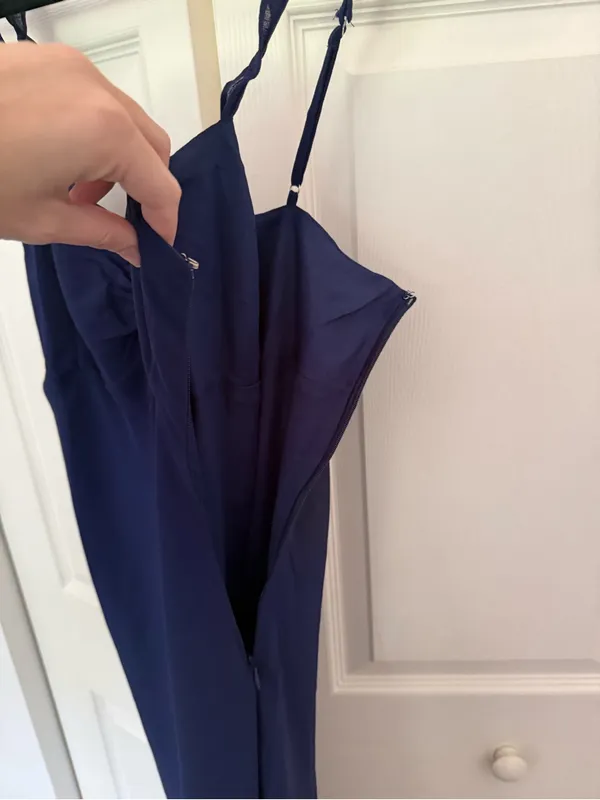 NWT Urban Outfitters Johnson Ruffle Mini Dress Navy Blue Chiffon Size XL - Image 8