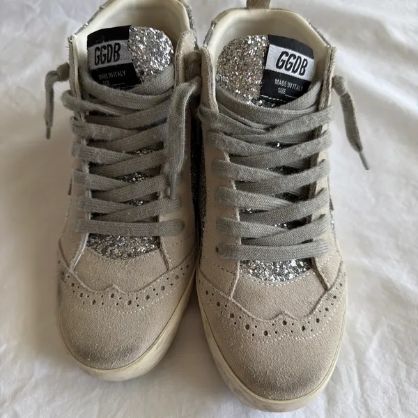 Golden Goose Mid-Star Glitter Sneakers Silver - Image 2